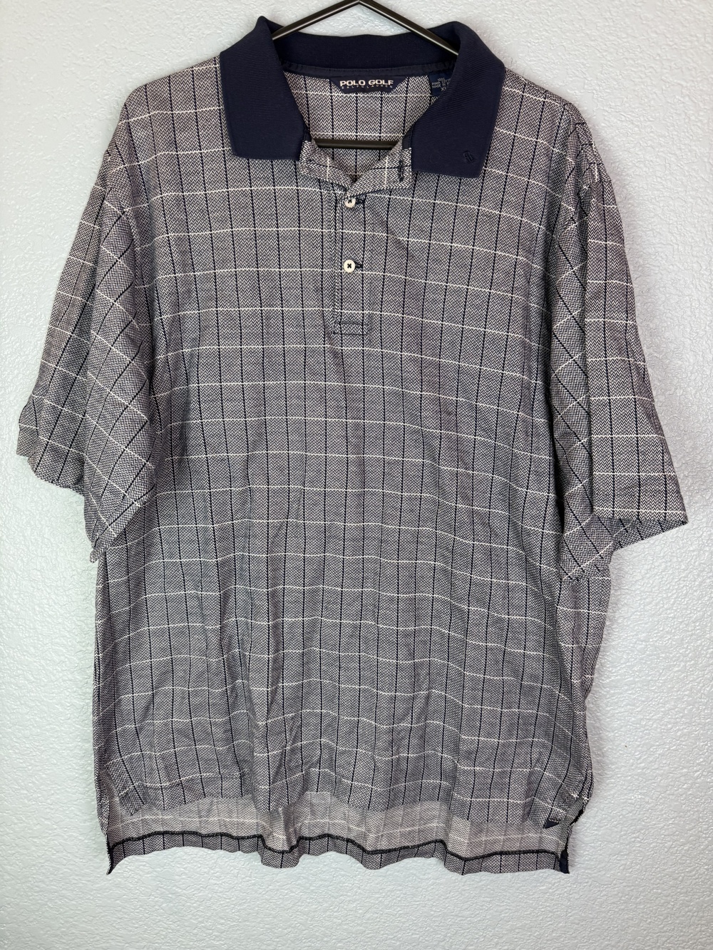Polo Golf Ralph Lauren Polo Shirt Mens XL Plaid Windowpane Classic Pima Cotton